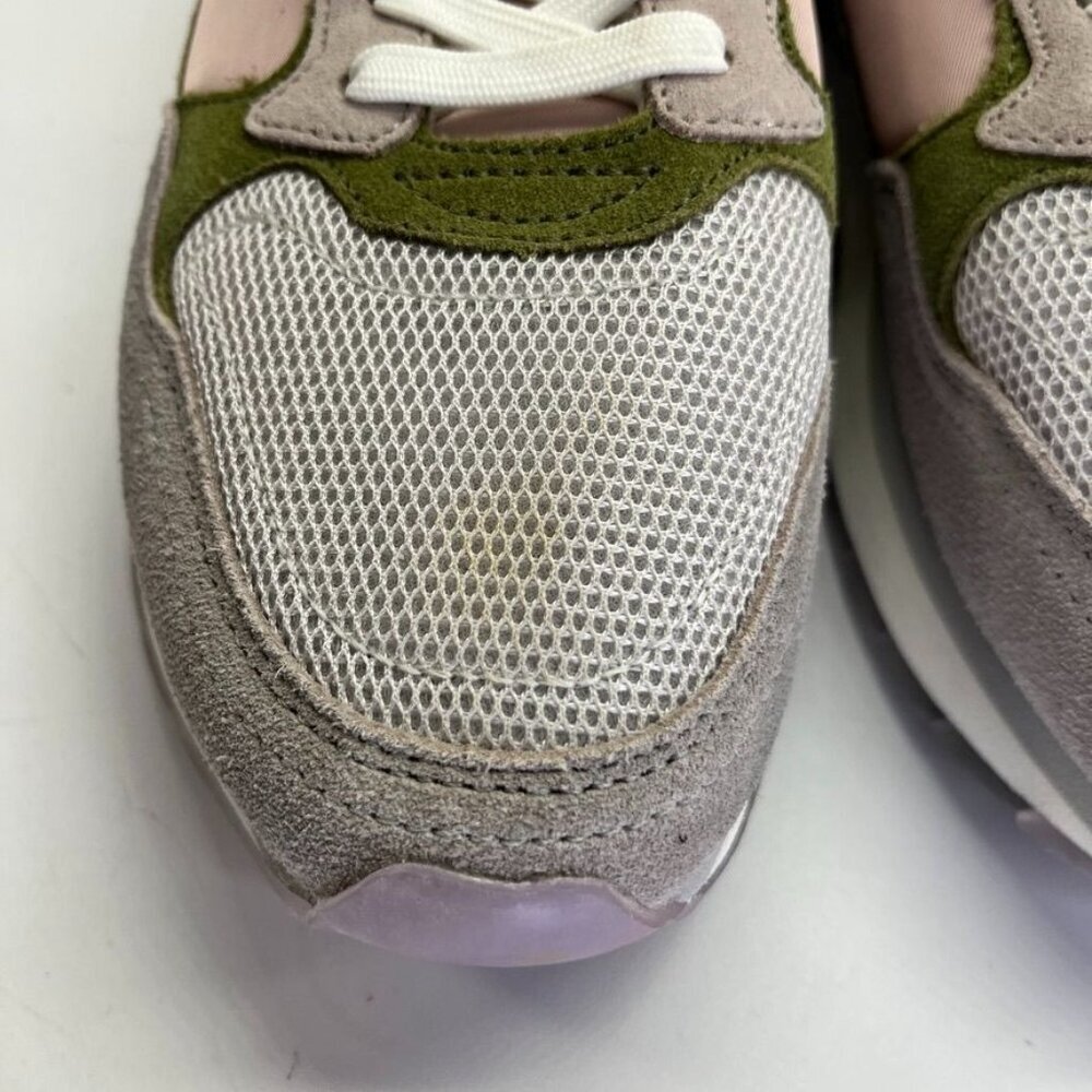 Trendy Women's Sneakers with Pink, Green, and Gray Accents - Picture 3 of 16